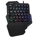 LogiLink Beleuchtete Einhand-Gaming Tastatur mit ergonomischer Handauflage und...