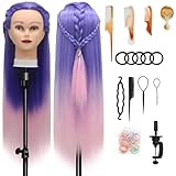 Trainingsköpfe, 28 inch Frisierkopf für Frisöre 100% Synthetikfaser-Haar...