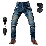 oFzimTo, Herren-Motorradhose mit Protektoren, elastische Motorradjeans mit...