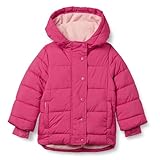 Amazon Essentials Mädchen Schwere Pufferjacke mit Kapuze, Rosa, 3 Jahre