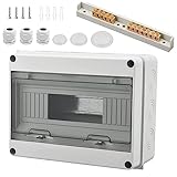 Sicherungskasten Aufputz, Verteiler IP65-1 Reihig-12 Module, Mit 7 Terminals 3...