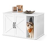 Feandrea Katzenhaus, Katzenklo-Schrank modern, Vordereingang, mit Doppeltür und...