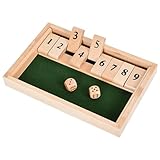 EACHHAHA Shut The Box 9er -Klassisches Würfelspiel aus Holz,...