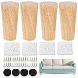 Coztie Möbelfüße Holz, 4 Stück Holz Tischbeine 10 cm Konisch Möbelbeine...