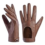 Harssidanzar Leder autofahrer Handschuhe,DamenTouchscreen ungefüttert dünne...