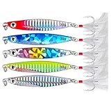 WYMAODAN Angelköder Set, 5PCS Metall Angelköder Paillettenlöffel mit hartem...