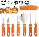 zhangxin Halloween Kürbis Schnitzset, 7 Stück Edelstahl Kürbis...