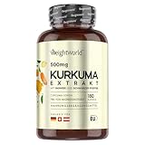 Kurkuma Extrakt Kapseln - 500mg Curcuma Extrakt - 180 Stück für 6 Monate -...