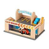 Melissa & Doug - Parkgarage aus Holz, Service Station mit realistischen...
