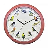 Herzberg, HG03701-WOO, Vogelgesang-Uhr aus Holz, singende Uhr, beruhigende...