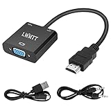 LWMTT HDMI zu VGA, HDMI auf VGA Adapter (Stecker auf Buchse) 1080P mit Audio und...