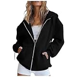 Sweatjacke Damen Oversize Pullover Sweatshirt Jacke Mit Kapuze Sportjacke Damen...