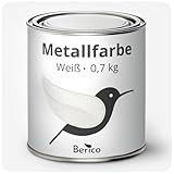Berico Metallfarbe - Weiss - 0,7 Kg - 4in1 Premium Metallschutzlack - Direkt auf...