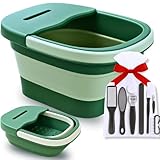 Fußbadewanne 10-in-1 Set Fußbad [Edelstahl Fußfeilen+Hornhautentferner] -...