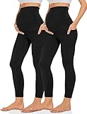 Missluck Umstandsleggings Blickdicht Damen Schwangerschaft Leggings Lang Mammy...