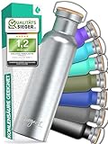 Thermosflasche 1l Edelstahl, Thermo Trinkflasche Edelstahl, Isolierflasche hält...