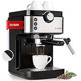 Klarstein 0,9 L Siebträgermaschine für 2 Tasse Kaffee, Mini Espressomaschine...