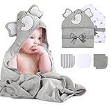 momcozy Baby Badetuch Set, 8-teiliges Babyhandtuch Set, 2X Baby Kapuzenhandtuch...