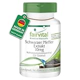 Fairvital | Schwarzer Pfeffer Extrakt 10mg - 120 Tabletten - 95% Piperin -...