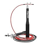 Springseil PROFI mit 3D-Kugellager | Speedrope für Double-Unders mit Drahtseil...