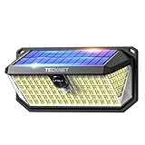 TECKNET Solarlichter für Außen mit Bewegungsmelder 416 LED, 1 Stück LED Solar...
