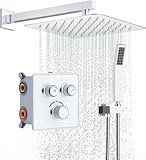 Rainsworth Duschsystem Unterputz mit Thermostat 38℃ Chrom, Einstellbarer...