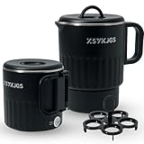 Faltbarer Wasserkocher 1L Schwarz Reise Camping Wasserkessel - 600W 304...