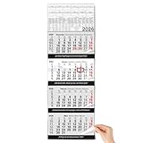 TOBJA 4 Monatskalender 2026 Wandkalender mit Schieber und verstärkter...