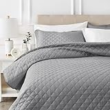 Amazon Basics Übergroße Steppdecke mit Prägung, 170 x 210 cm, Dunkelgraues...