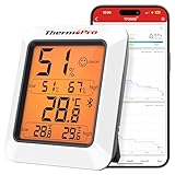 ThermoPro Thermometer Hygrometer 80m Bluetooth Raumthermometer Innen Temperatur...