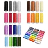 Nähgarn 24 Farben,Nähfaden,Nähgarn set,Overlockgarn, Nähzubehör 100%...