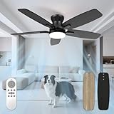 Mefine 106 cm Deckenventilator mit Beleuchtung und Fernbedienung Leise, Dimmbar...
