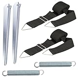Sturmband Set Spanngurte 2x3,5 m mit Spannfeder Heringe Sturmset Sturmsicherung...