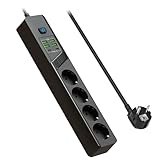 Steckdosenleiste mit USB C, 4 Fach Steckerleiste Wandmontage mit Schalter,...