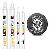 Altaroo 4 Stück Reifenstift, Reifen Stift Weiß Wasserfest 1mm & 3mm,...