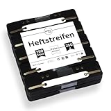 perfect line - 250 Heftstreifen (10x25 Stk.), Schwarz, recycelbarer Kunststoff,...