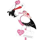 Storch Geburt für Draussen,Klapperstorch Zur Geburt Draußen,Welcome...