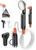 Rsaoty Tragbare Campingdusche, 3000mAh Campingdusche mit Pumpe, Campingdusche...