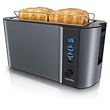 Arendo - Edelstahl Toaster Langschlitz 4 Scheiben, Defrost, wärmeisolierendes...