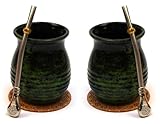 Mate-Tee becher Set für zwei | Keramik yerba mate tee tasse Roches Kalebasse...