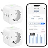 Meross Smart Steckdose mit Strommessung 16A, Bluetooth WLAN Steckdose mit...