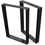 NOGGI: 2 Tischkufen Metall (50x72cm - schwarz - Esstisch) | Tischbeine eckig |...