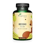 Reishi Kapseln hochdosiert | 1300 mg Reishi Extrakt (10:1) | 40% Polysaccharide + 20% Beta Glucane | Ganoderma Lucidum | Laborgeprüft | Vegan - ohne Zusatzstoffe | Deutsche Produktion Vegavero®