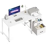 Coleshome Schreibtisch mit 3 Stoff Schubladen, 120x48cm Computertisch mit...