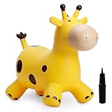 U&C Planet Hüpftier für Kinder Aufblasbare Giraffe Gelbe Giraffe Hüpfer mit...