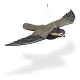 Relaxdays Vogelschreck Falke, fliegender Greifvogel als Vogelscheuche, Raubvogel...
