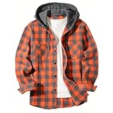 Arbeitshemd Herren Holzfällerhemd Männer Langarm Hoodie Jacke Button Down...