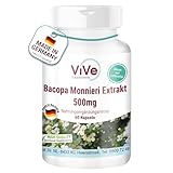 Bacopa Monnieri Extrakt 500 mg - 60 Kapseln - Standardisierter Extrakt - 20%...