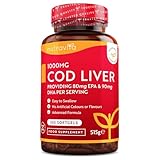 Lebertran Kapseln 1000mg - 365 Fischöl Kapseln - Hochwertiges Fish Oil -...