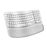 Logitech Wave Keys kabellose ergonomische Tastatur, gepolsterte...